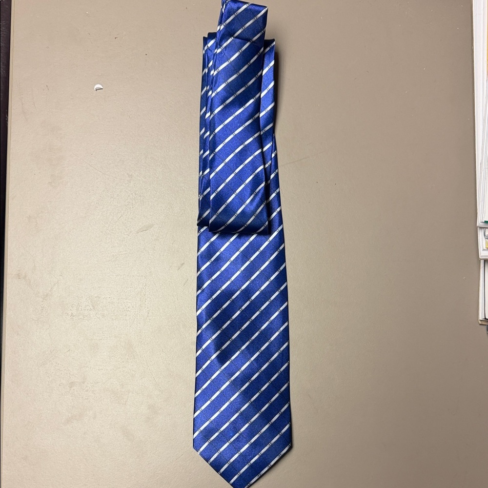 Executive Pinstripe Royal Blue Silk Necktie
